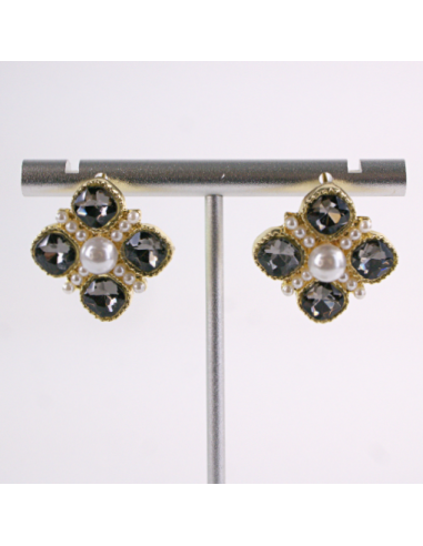 Kolczyki WIECZOROWE GRAFITOWY CYRKONIE  Lolita...