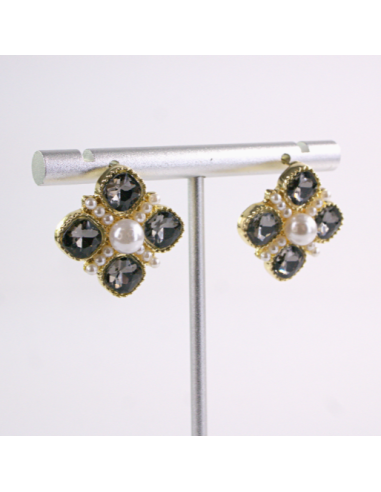 Kolczyki WIECZOROWE GRAFITOWY CYRKONIE  Lolita...