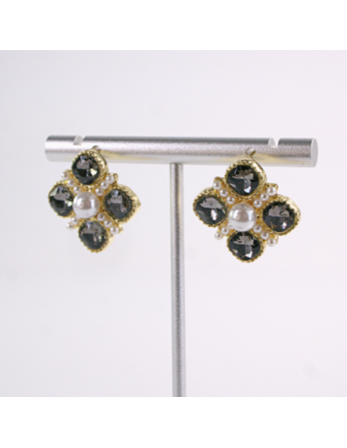 Kolczyki WIECZOROWE GRAFITOWY CYRKONIE  Lolita...