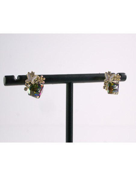 Kolczyki MOTYLKI Z  KAMIENIAMI Lolita Akcesoria SREBRNY SZTYFT 925