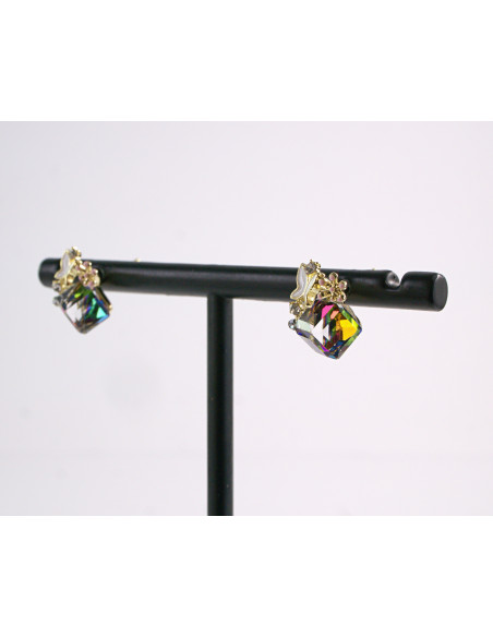 Kolczyki MOTYLKI Z  KAMIENIAMI Lolita Akcesoria SREBRNY SZTYFT 925