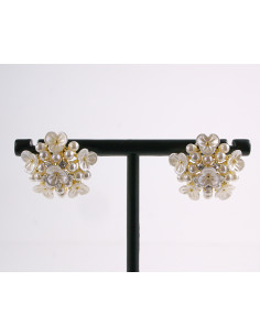 Kolczyki PERŁOWE KWIATKI KWIATY Lolita Akcesoria SREBRNY...