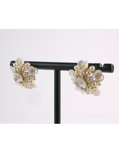 Kolczyki PERŁOWE KWIATKI KWIATY Lolita...