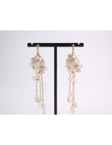 Kolczyki PERŁOWE KWIATKI KWIATY MAXI Lolita...