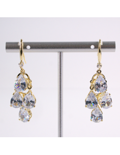 Kolczyki WISZĄCE ŁEZKI CYRKONIE Lolita Akcesoria SREBRNY...