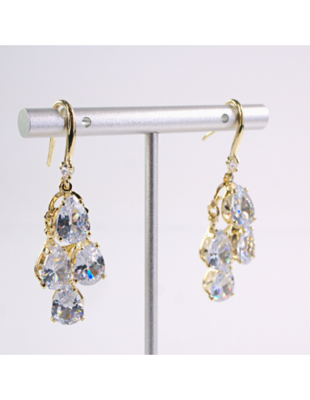 Kolczyki WISZĄCE ŁEZKI CYRKONIE Lolita Akcesoria SREBRNY SZTYFT 925