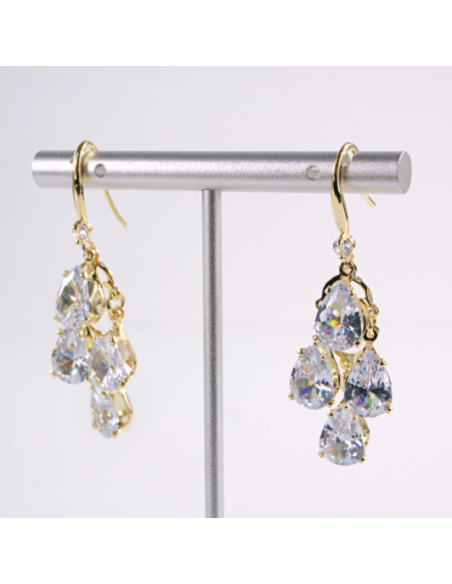 Kolczyki WISZĄCE ŁEZKI CYRKONIE Lolita Akcesoria SREBRNY SZTYFT 925