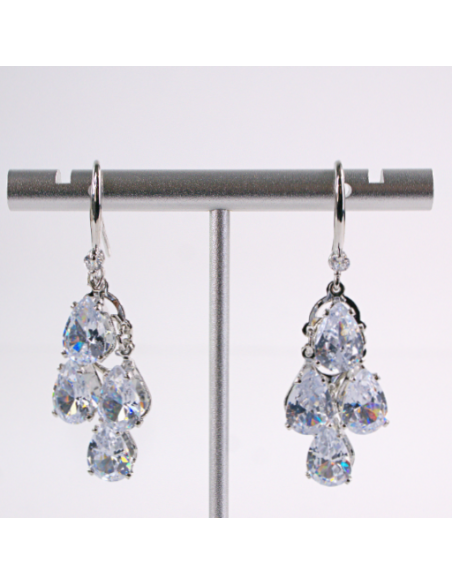 Kolczyki WISZĄCE ŁEZKI CYRKONIE Lolita Akcesoria SREBRNY SZTYFT 925