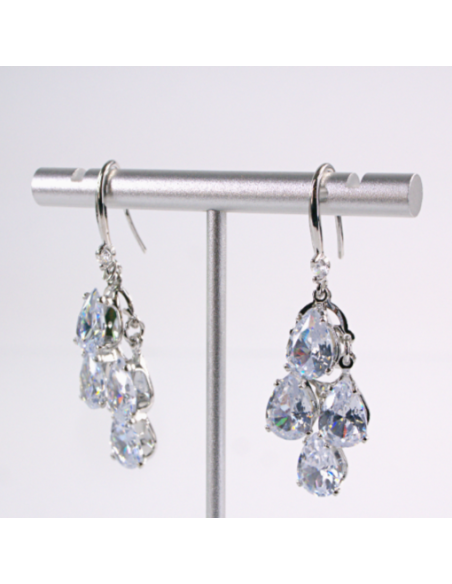 Kolczyki WISZĄCE ŁEZKI CYRKONIE Lolita Akcesoria SREBRNY SZTYFT 925
