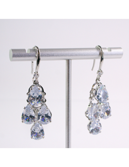 Kolczyki WISZĄCE ŁEZKI CYRKONIE Lolita Akcesoria SREBRNY SZTYFT 925