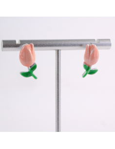 Kolczyki RÓŻOWE TULIPANY Lolita Akcesoria SREBRNY SZTYFT 925