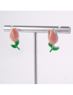 Kolczyki RÓŻOWE TULIPANY Lolita Akcesoria SREBRNY SZTYFT 925 2