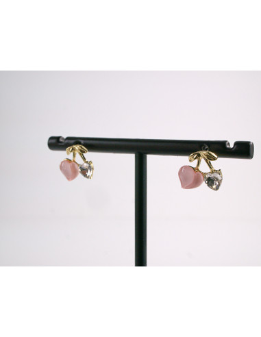 Kolczyki RÓŻOWE SERDUSZKA  Lolita Akcesoria...