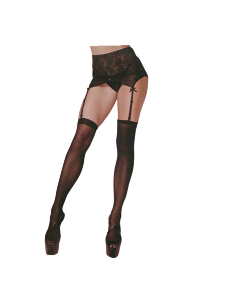 Pończochy z pasem CZARNE KORONKOWE ELEGANCKIE ONE SIZE Lolita Accessories