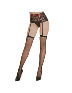 Pończochy z pasem CZARNE KABARETKI ELEGANCKIE ONE SIZE...