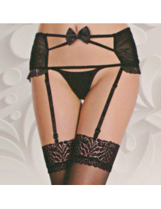 Pończochy z pasem CZARNE ELEGANCKIE KOKARDA ONE SIZE... 2