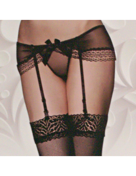 Pończochy z pasem CZARNE KABARETKI KORONKA ONE SIZE Lolita Accessories