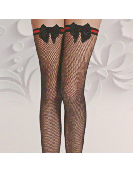 Pończochy CZARNE KABARETKI KOKARDKI ONE SIZE Lolita Accessories