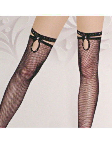 Pończochy samonośne CZARNE KABARETKI KRYSZTAŁKI...