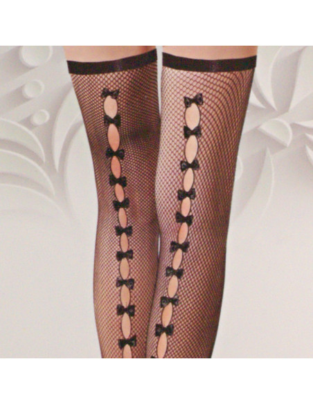 Pończochy  CZARNE KABARETKI KOKARDKI ONE SIZE Lolita Accessories