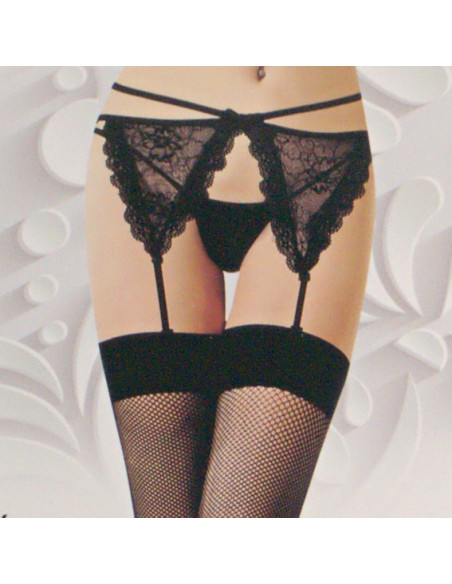 Pończochy z pasem KABARETKI KORONKA CZARNE ONE SIZE Lolita Accessories