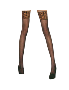 Pończochy samonośne CZARNE KABARETKI WZORY ONE SIZE...