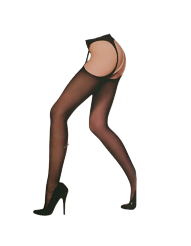 Pończochy rajstopy CZARNE GŁADKIE Z WYCIĘCIEM...