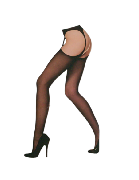 Pończochy rajstopy CZARNE GŁADKIE Z WYCIĘCIEM ONE SIZE Lolita Accessories