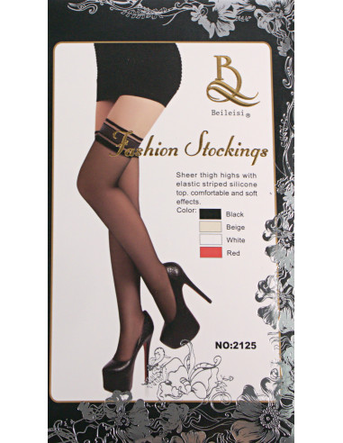 Pończochy SAMONOŚNE  CZARNE KABARETKI Z KORONKĄ...