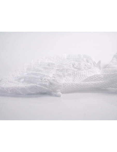 Pończochy SAMONOŚNE BIAŁE  KABARETKI Z KORONKĄ ONE SIZE Lolita Accessories