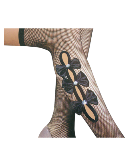 Pończochy ZAKOLANÓWKI  CZARNE Z KOKARDKAMI  ONE SIZE Lolita Accessories