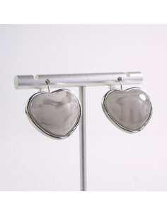 Kolczyki SREBRNE  AKRYLOWE SERCE  STAL CHIRURGICZNA... 2