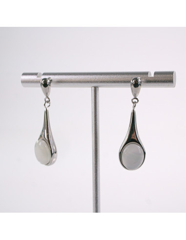 Kolczyki SREBRNE DŁUGIE KROPLE  STAL...