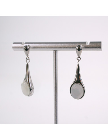 Kolczyki SREBRNE DŁUGIE KROPLE  STAL...