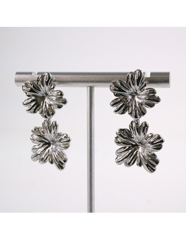 Kolczyki SREBRNE  KWIATY KWIATKI  STAL...