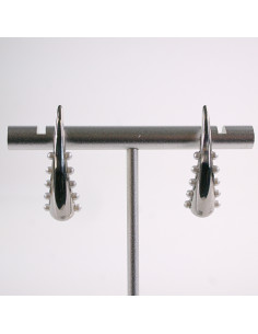 Kolczyki SREBRNE  ŁEZKI Z PEREŁKAMI  STAL CHIRURGICZNA...