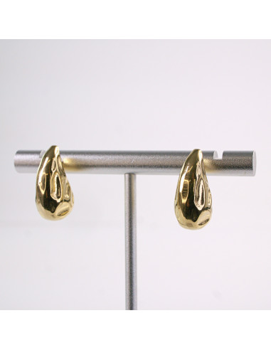 Kolczyki ZŁOTE KROPLE  ŁEZKI   STAL...