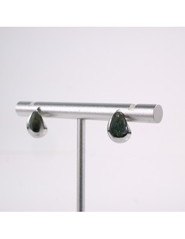 Kolczyki SREBRNE ŁEZKI KROPLE  STAL...