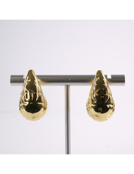 Kolczyki ZŁOTE  ŁEZKI   KROPLE  STAL CHIRURGICZNA  LOLITA AKCESORIA 2,5 CM