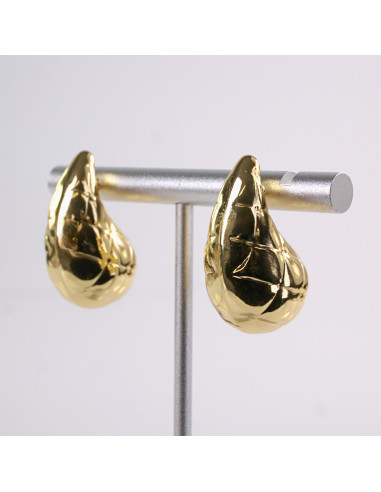 Kolczyki ZŁOTE  ŁEZKI   KROPLE  STAL...