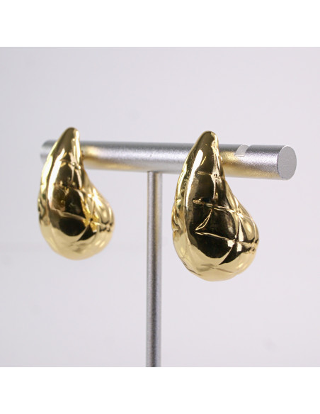 Kolczyki ZŁOTE  ŁEZKI   KROPLE  STAL CHIRURGICZNA  LOLITA AKCESORIA 2,5 CM