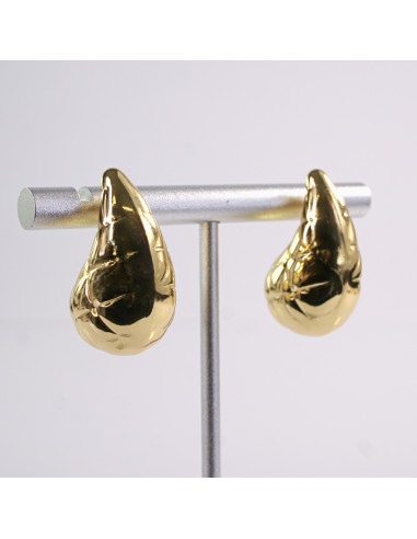 Kolczyki ZŁOTE  ŁEZKI   KROPLE  STAL...