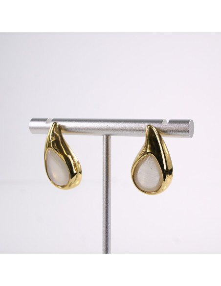 Kolczyki ZŁOTE  ŁEZKI KROPLE  STAL CHIRURGICZNA  LOLITA AKCESORIA 2,5 CM