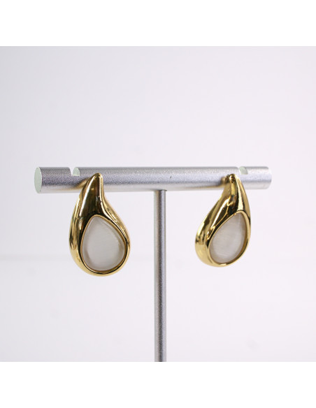 Kolczyki ZŁOTE  ŁEZKI KROPLE  STAL CHIRURGICZNA  LOLITA AKCESORIA 2,5 CM