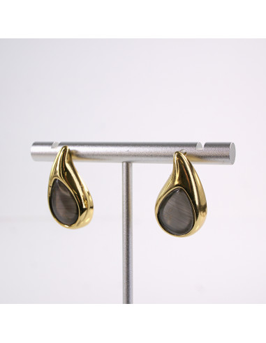 Kolczyki ZŁOTE  ŁEZKI KROPLE  STAL CHIRURGICZNA...