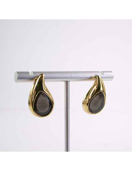 Kolczyki ZŁOTE  ŁEZKI KROPLE  STAL CHIRURGICZNA  LOLITA AKCESORIA 2,5 CM