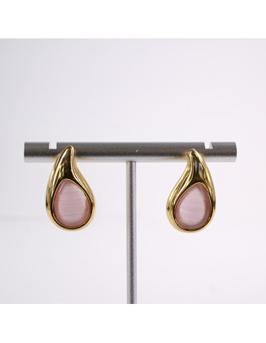 Kolczyki ZŁOTE  ŁEZKI KROPLE  STAL CHIRURGICZNA  LOLITA AKCESORIA 2,5 CM