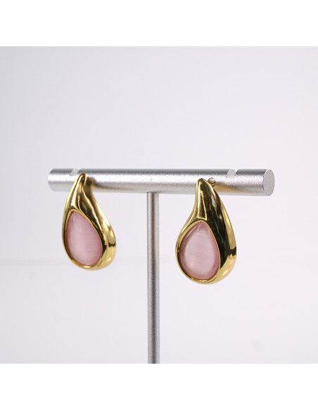 Kolczyki ZŁOTE  ŁEZKI KROPLE  STAL CHIRURGICZNA  LOLITA AKCESORIA 2,5 CM