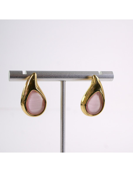 Kolczyki ZŁOTE  ŁEZKI KROPLE  STAL CHIRURGICZNA  LOLITA AKCESORIA 2,5 CM