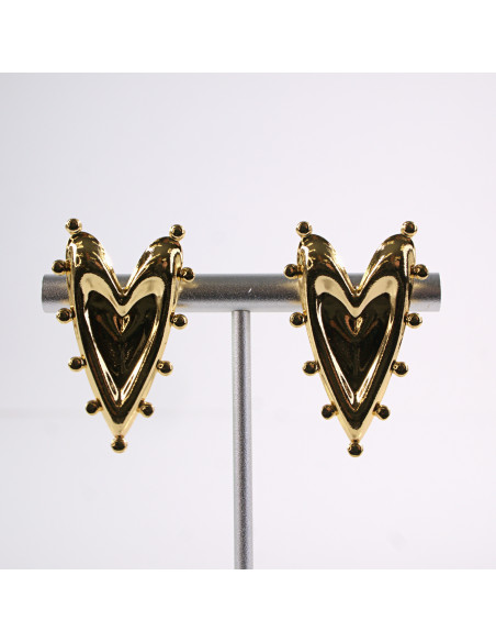 Kolczyki ZŁOTE  SERCE SERCA   STAL CHIRURGICZNA  LOLITA AKCESORIA